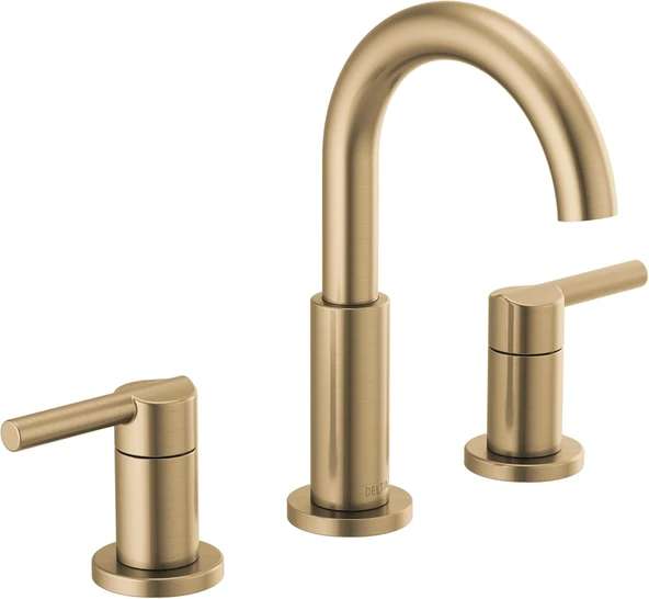 Faucet Nicoli Yaygın Banyo Bataryası 3 Delikli, Altın Banyo Lavabo Bataryası, Tahliye Montajı, Şampanya Bronz 35749Lf-Cz ürün görseli 1