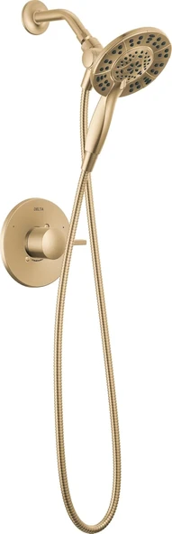 Faucet Albion 14 Serisi Tek Kulplu Duş Bataryası, Altın Duş Seti 4 Ayar In2Ition 2'Si 1 Arada Çift Elde Tutulan Hortumlu Duş Başlığı, Şampanya Bronz T142855-Cz-I (Vana Dahil Değildir) ürün görseli 1