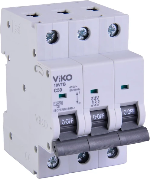 10Vtb-3C50 Otomatik Sigorta 10Ka C Tipi 3 Kutup 50A ürün görseli 1