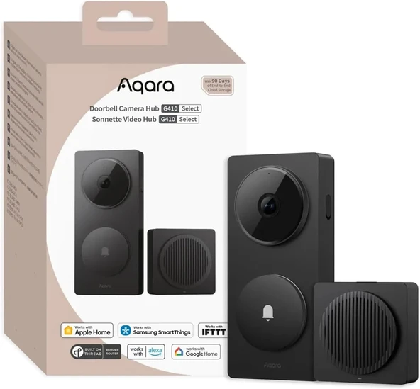 Aqara Akıllı Görüntülü Kapı Zili Hub G410 Siyah Ch-C09D-S (Apple Destekli) ürün görseli 1