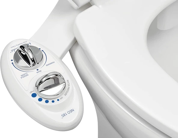 Luxe Bidet Neo 185 Bidet Kendi Kendini Temizleyen Çift Başlıklı Manuel Tuvalet Aparatı, Beyaz ürün görseli 1