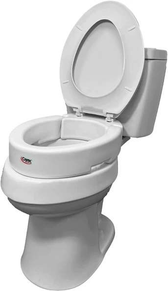 Carex Uzatılmış Menteşeli Klozet Kapağı Yükselticisi, Tuvalete 8 Cm Yükseklik Ekler, 136 Kg Ağırlık Kapasitesi, Yükseltilmiş Klozet Kapağı ürün görseli 1