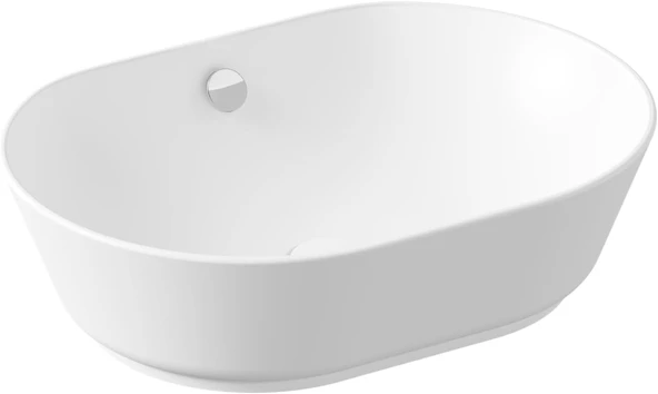 Geo 7427B001-0012 Oval Çanak Lavabo, 55 Cm, Mat Beyaz ürün görseli 1
