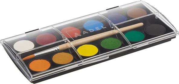 Adel Suluboya, 12 Renk, 24 Mm Tablet, Parlak Renkler, Fırça İçerir ürün görseli 1