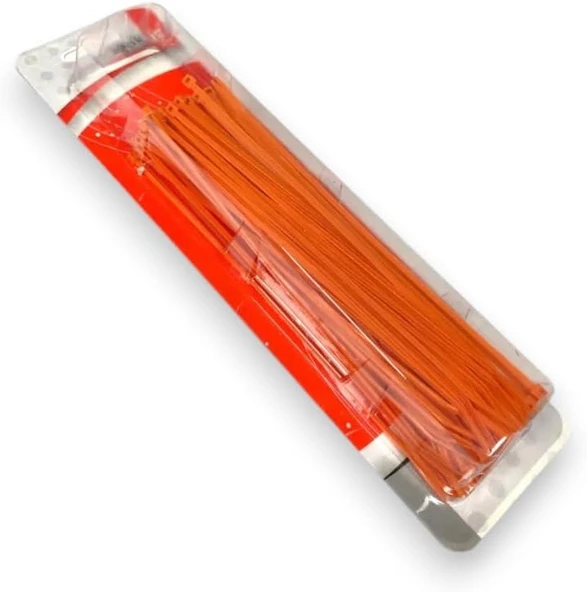 Tek-İş Turuncu Plastik Kablo Bağı | 200Mm X 2.5Mm | 100 Adet | Cırt Kelepçe Seti | Kablo Toplama Sabitleme Çözümü ürün görseli 1