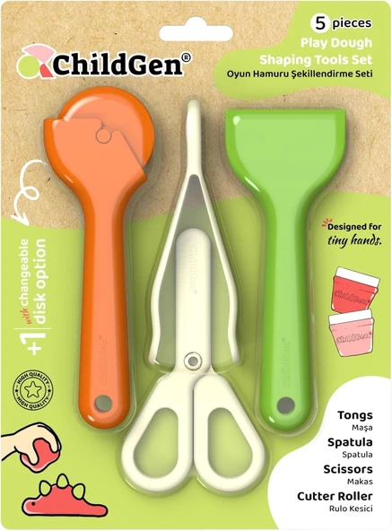 Oyun Hamuru Modelleme Seti (Roller, Makas, Spatula, Cimbiz) ürün görseli 1