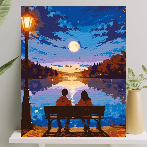 Sayılarla Boyama Tuval Seti Fırça Boya Dahil (Çıtalı) 40X50 Cm - İlk Buluşma ürün görseli 1