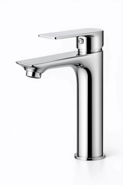 Sabit Lavabo Bataryası, 17 Cm, Sıcak Soğuk Su Kontrolü, Paslanmaz Gövde, Krom Kaplama, Bağlantı Hortumu Montaj Elemanları Dahil, Dayanıklı, Şık Uzun Ömürlü, Banyo Lavabo Musluğu ürün görseli 1