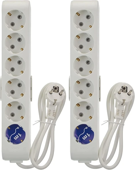 Multi-Let 6Lı Priztopraklı Kablolu Ç.K 1Mt Priz (2 Paketi) ürün görseli 1