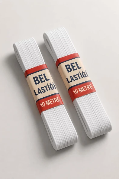 2 Adet 0.80 Cm Beyaz Bel Paça Don Lastiği Geniş Yassı Lastik 20 Metre ürün görseli 1