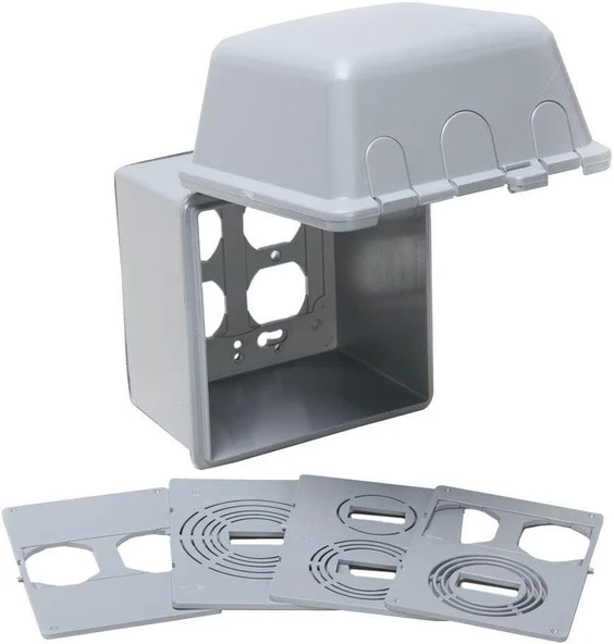 Taymac Hava Şartlarına Dayanıklı Doppelventil Cover Dış Mekan Steckdosenrueckseite Ekran Koruyucu Folyo, 4 – 3/20,3 Cm Derinlik, Mm7440G ürün görseli 1