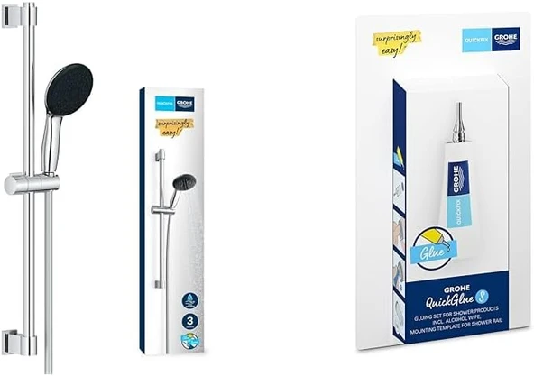Grohe Vitalio Start 110 Sürgülü Duş Seti + 2 Adet Quickglue Banyo Yapıştırıcı Seti ürün görseli 1