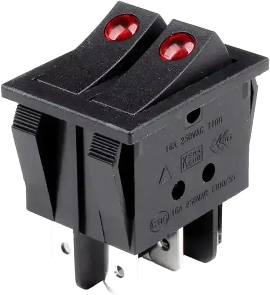 Sanec Ic-102 İkili Nokta Işıklı Anahtar On-Off 6P ürün görseli 1