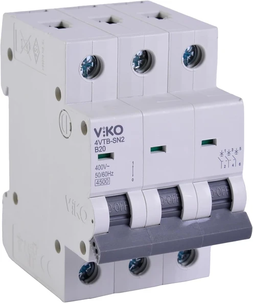 4Vtb-3B20 Otomatik Sigorta 4,5Ka B Tipi 3 Kutup 20A ürün görseli 1