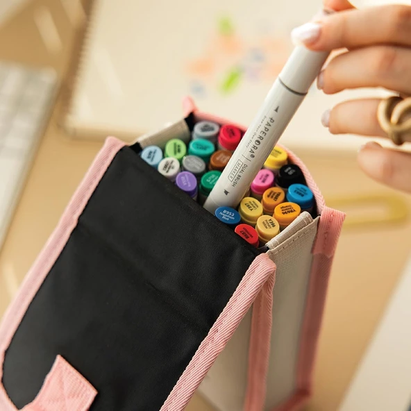 24’Lü Çift Uçlu Alkol Bazlı Marker Kalem Seti – Brush + Chisel ürün görseli 1