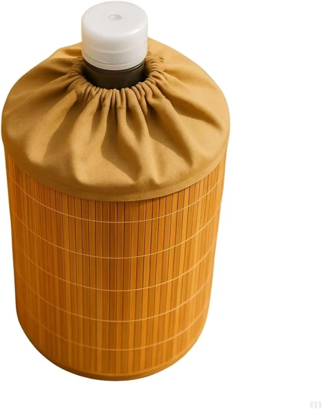 Bambu Su Sebili Damacana Kılıfı – Dekoratif, Toz Güneş Koruyucu, Doğal Bambu Kaplama, Kumaş Büzgülü Üst Kapak, 19 L Damacana Uyumlu ürün görseli 1