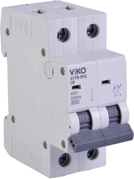 4Vtb-2C06 Otomatik Sigorta 4,5Ka C Tipi 2 Kutup 06A ürün görseli 1