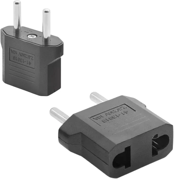 Amerikan Fiş Çevirici Adaptör | Us To Eu Tr Priz Dönüştürücü | 10A 250V Güvenli Bağlantı | Siyah Seyahat Adaptörü | Laptop, Telefon Şarj Cihazları Küçük Ev Aletleri Ile Uyumlu ürün görseli 1