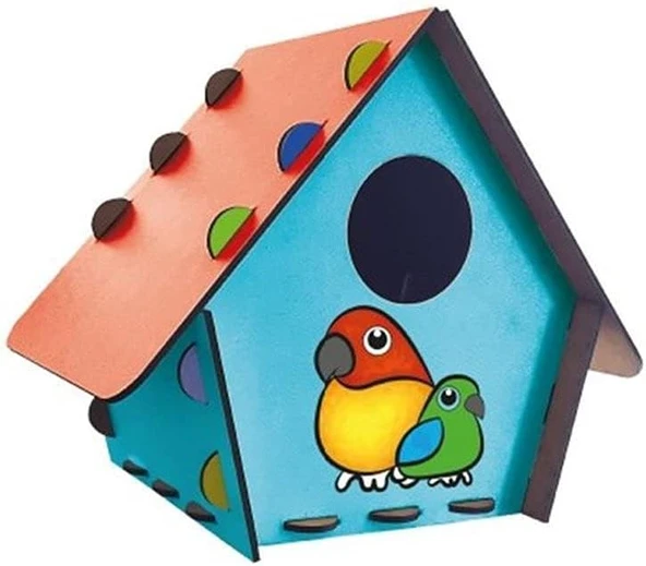 Redka Kumtoys Kuş Evi Ahşap Kuş Evi Ahşap Maket Boyama ürün görseli 1