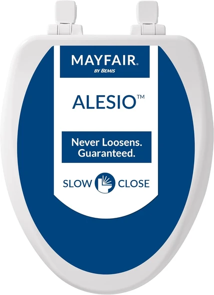 Mayfair 1864Slowa 000 Alesio Ii Klozet Kapağı Yavaşlayacak, Asla Gevşetmeyecek Mükemmel Uyum Sağlayacak, Uzatılmış, Son Derece Stilize Dayanıklı Emaye Ahşap, Beyaz ürün görseli 1