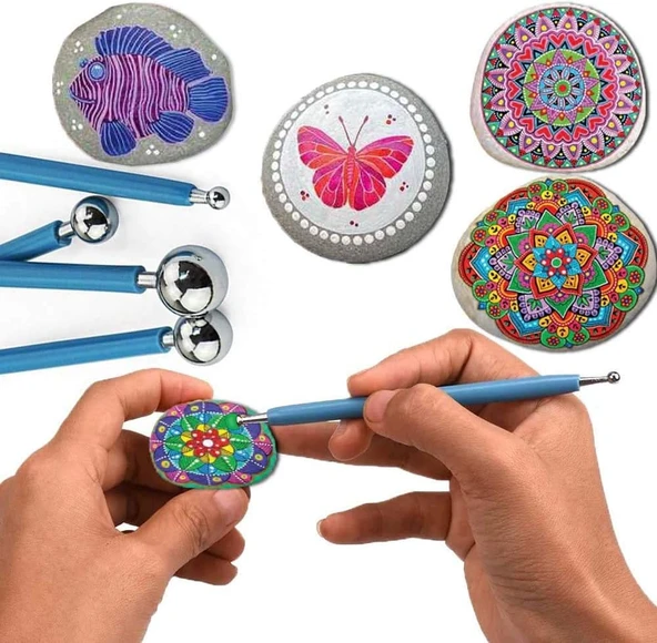 Mandalart Fabric Dot Kalemi 4'Lü Metal Büyük Boy ürün görseli 1