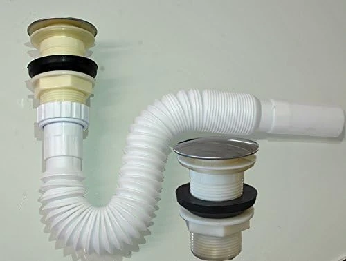 Ekershop Esnek Sifon Gider Garnitürü Pop Up Tahliye Vanası Tahliye Lavabo ürün görseli 1