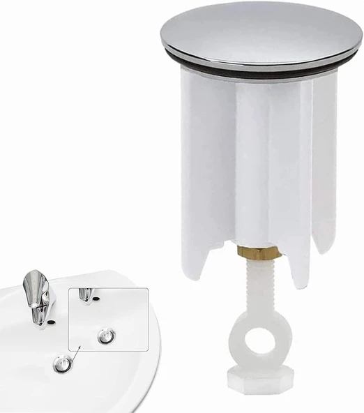 Aputue Lavabo Tapası, Otomatik Açılan Lavabo Filtresi, Yüksekliği Ayarlanabilir Pop-Up Tapa, Banyo Mutfak Lavaboları Için Yedek Tapa, Bide Evye Için Uygun (40Mm Çap) ürün görseli 1