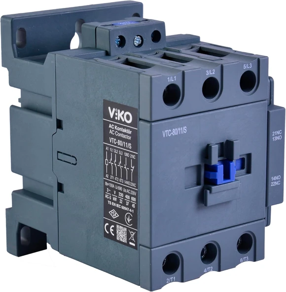 Vtc-80/11/S Kontaktör 80A 1No+1Nc 230V Bobinli ürün görseli 1