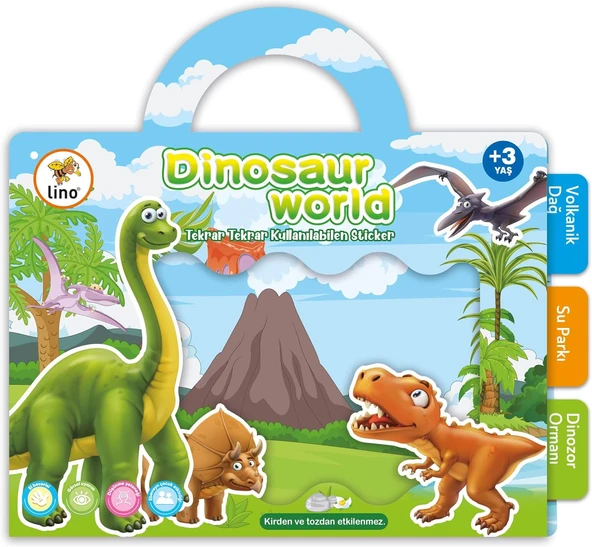 Lino Tekrar Tekrar Kullanılabilen Sticker Dinosaur ürün görseli 1