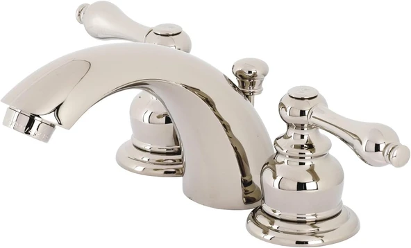 Brass Kb946Alpn Viktorya Mini Yaygın Banyo Musluğu, Cilalı Nikel ürün görseli 1