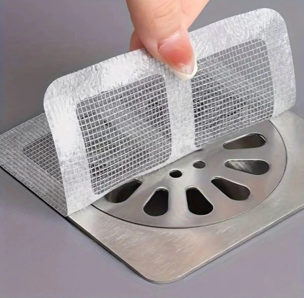 Busstier Tek Kullanımlık Banyo Gideri Süzgeci Yapışkanlı Mutfak Evye Ayırıcı Seti, Saç Kıl Tutucu 10 Adet ürün görseli 1