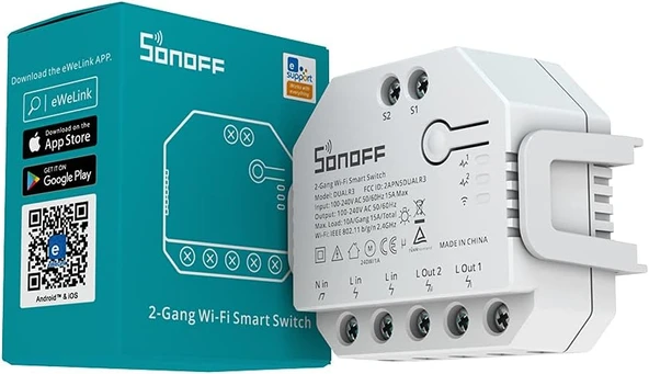 Sonoff Dual R3 Akıllı Röle ürün görseli 1