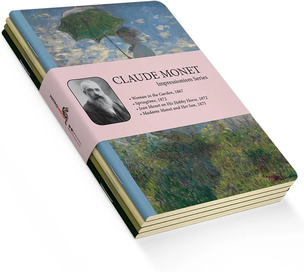 Retronote Claude Monet 4'Lü Defter Seti, Impressionism Series, Çizgisiz, 48 Sayfa, 10.5X14Cm ürün görseli 1