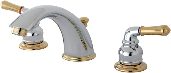 Brass Kb964 Magellan Yaygın Banyo Bataryası, 20 Cm Ayarlanabilir Merkez, Parlak Krom/Parlak Pirinç ürün görseli 1