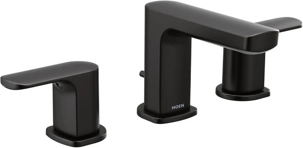 Moen T6920Bl Rizon İki Kollu Yaygın Banyo Bataryası, Valfsiz, Mat Siyah ürün görseli 1