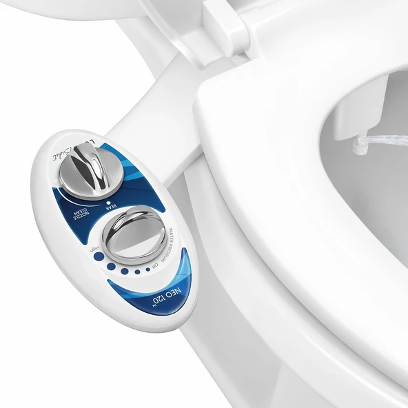 Luxe Bidet Neo 120 Kendini Temizleyen Mekanik Tuvalet Bidesi, Mavi/Beyaz ürün görseli 1