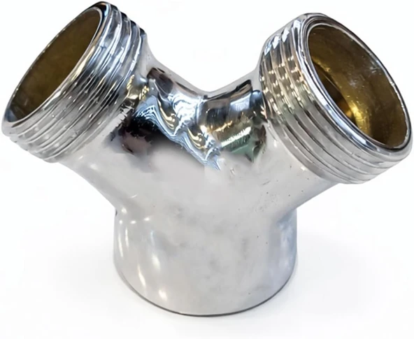 Metal Çamaşır Bulaşık Çatalı Musluk Girişi Uzun Ömürlü Metal Gövde Çift Musluk Bağlantı Aparatı ürün görseli 1