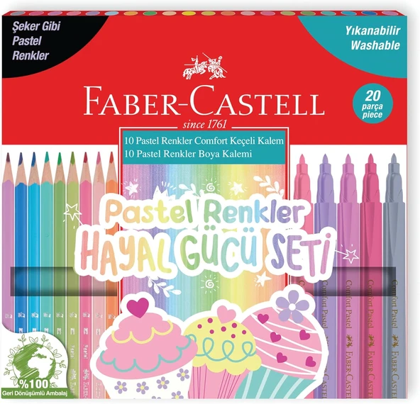 Faber-Castell Hayal Gücü Seti Pastel Renkler 20'Li ürün görseli 1
