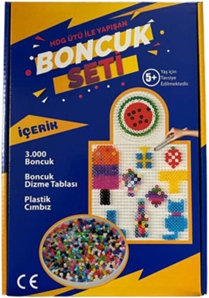 Hdg Ütü İle Yapışan Boncuk Seti 3.000 Boncuk + Dizme Kalıbı + Cımbız ürün görseli 1