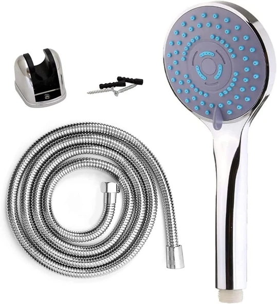 Single El Duşu Başlığı - 150 Cm Örgülü Duş Spirali Hortumu (2'Li Set) ürün görseli 1