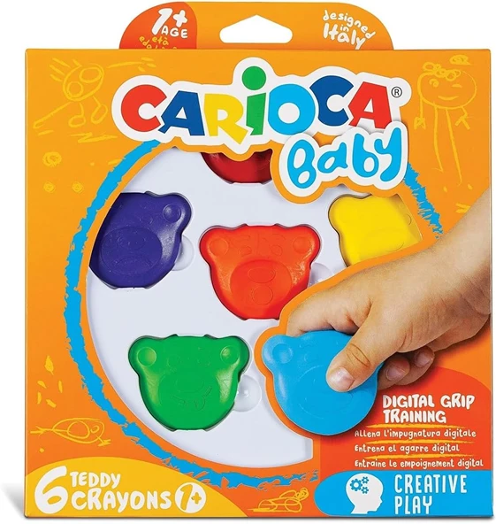Carioca Teddy Bebek Crayons 6'Li +1 Yaş ürün görseli 1