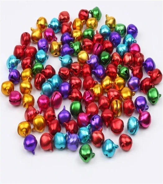 Ti̇neke 12 Mm Karişik Renk Kulplu Zil,Çan,Çıngırak,Metal Amigurumi Zili,Takı Aksesuar Yapımı (50) ürün görseli 1