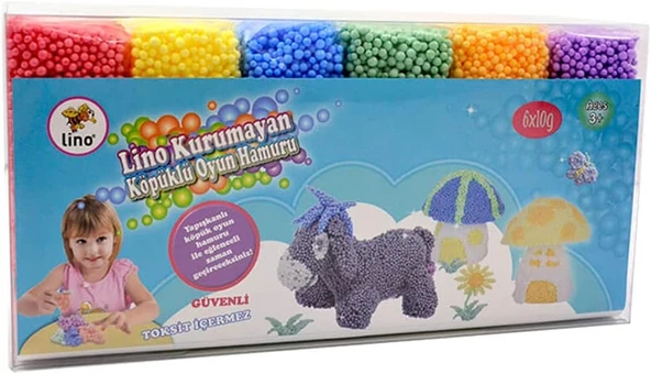 Lino Kurumayan Köpüklü Oyun Hamuru, 10 Gr, 6'Lı Pvc Kt. ürün görseli 1
