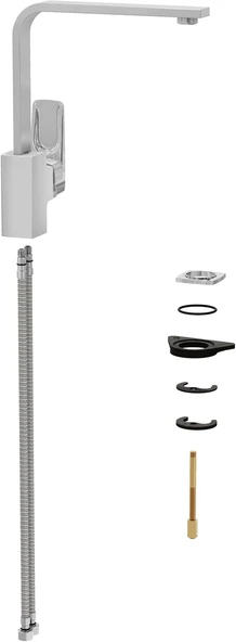 Artema Root Square A42753 Eviye Bataryası, Krom ürün görseli 1