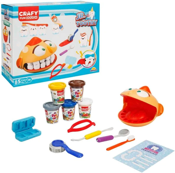 Crafy Jr. Toothy Oyun Hamuru Seti 12 Parça ürün görseli 1