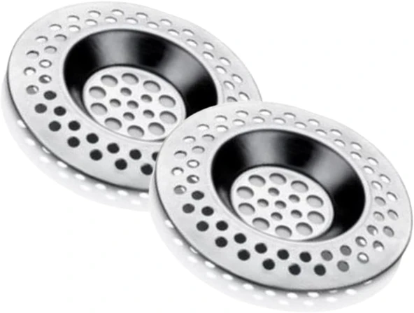 Easyso Lavabo Süzgeci Evye Süzgeç 2'Li Set 8 Cm Pratik Mutfak Aleti Banyo/Küvet Delikleri Gider Temizliği Uzun Ömürlü Metalik Süzgeç ürün görseli 1