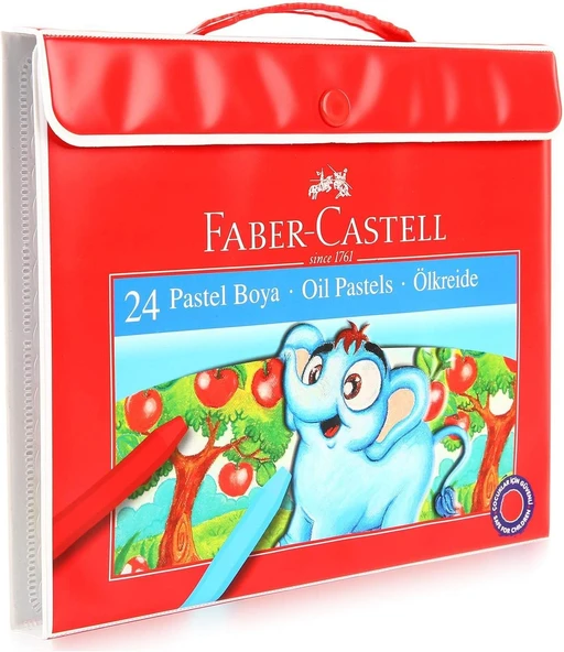 Faber-Castell Taşınabilir Çantalı Pastel Boya Seti, 24 Renk, Yumuşak Rahat Kullanım, Renkler, Kağıt Taş Üzeri Uygun ürün görseli 1