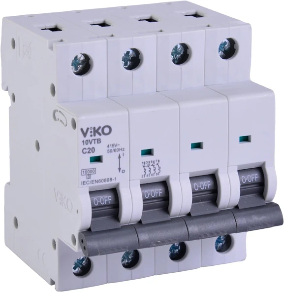 10Vtb-4C20 Otomatik Sigorta 10Ka C Tipi 4 Kutup 20A ürün görseli 1