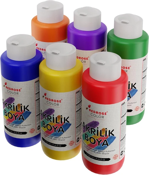 Red Ara Renkler Akrilik Boya 6'Lı Set 6X120 Ml ürün görseli 1