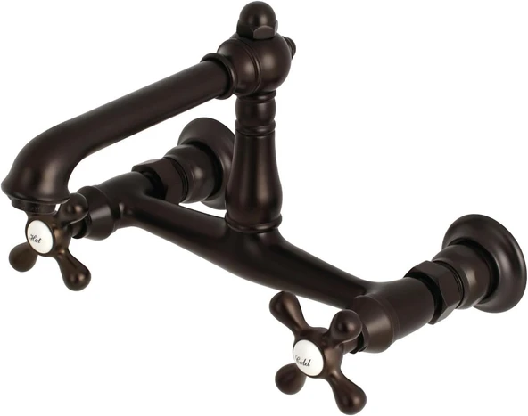 Brass Ks7245Ax İngiliz Kırsal Banyo Bataryası, 6-5/8 Inç Musluk Erişiminde, Yağla Pürüzsüzleştirilmiş Bronz ürün görseli 1